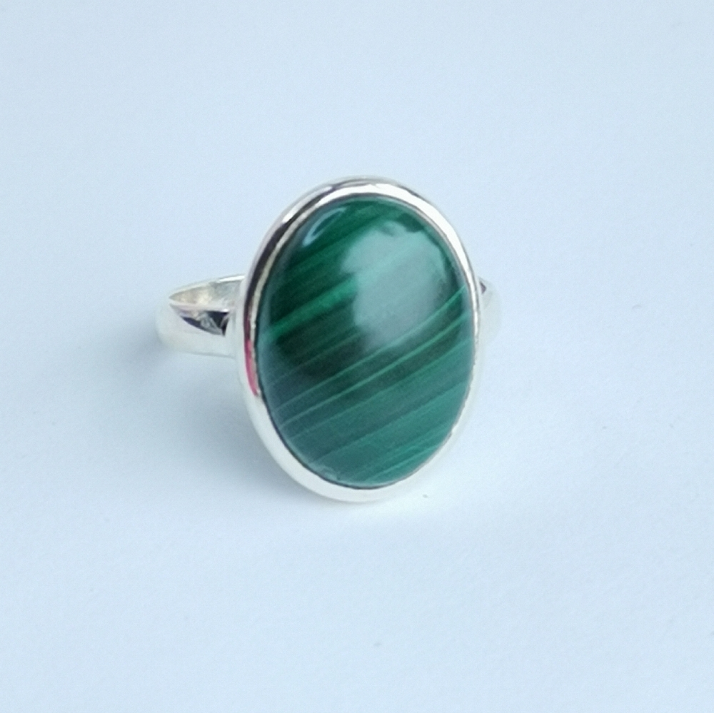 Sterling Silver Malachite Ring Size 6 🆕